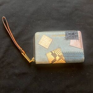 Marc Jacobs denim patchwork wallet with phone holder